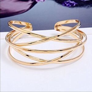 Elegant Gold Open Cuff Bracelet